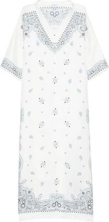 Ferragamo Paisley-print V-neck Midi Dress
