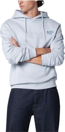 A.P.C. Hoodie Standard Rue Madame - Heren - Hoodies - Blauw - S - Katoen - Hoodies & sweatvesten