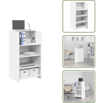 vidaXL The Living Store Scrivania per Reception Bianca 55x50x103,5 cm in Legno Massello - Scrivania in legno
