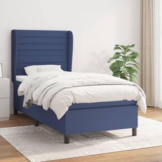 vidaXL Vidaxl - Cama Box Spring Con Colch&oacute;n Tela Azul 80x200 Cm