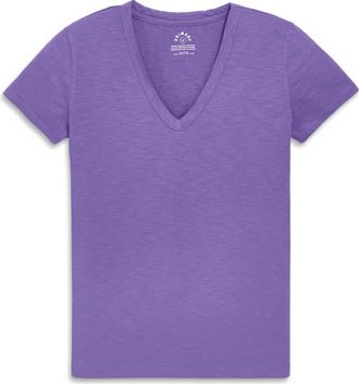 primary Adult Classic Slub V-Neck Tee in Violet at Nordstrom, Size Xx-Large