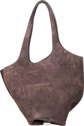 The Attico Brown La Scoop Suede Tote Bag