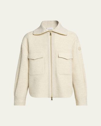 Moncler Wool Knit Shirt Jacket