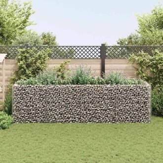 Berkfield Home Durable Gabion Raised Bed Steel 360x90x100 cm in Silver | Size: 360 x 90 x 100 cm