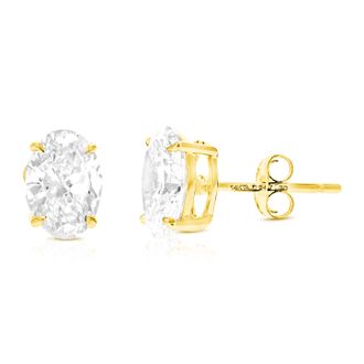Vir Jewels 2 cttw Oval Lab Grown Diamond Stud Earrings in 14K Gold With Push Backs For Women