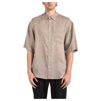 Mauro Grifoni Short Sleeve Shirts, male, Beige, Size: 2XL Formal Shirts