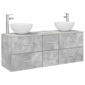 vidaXL Juego De Muebles De Ba&ntilde;o 3 Uds. Gris Hormig&oacute;n 49,5 X 35 X 63 Cm Vidaxl