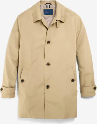 Cole Haan Mens Stand Collar Rain Jacket - Beige Size Medium