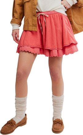 Free People Tulip Layered Miniskirt in Coral at Nordstrom, Size X-Small