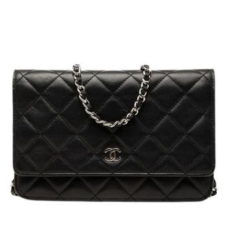 Chanel Pre-owned Wallet on Chain - Dames - Pre-owned - Zwart - Maat: ONE Size Leer