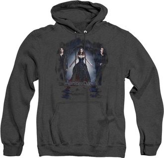 Gildan Vampire Diaries Bring It On Adult Heather Hoodie / Hooded Sweatshirt