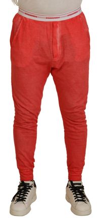 Dsquared2 Dsquared&sup2; Cotton Elastic Waist Logo Men Mens Pants (Pre-Owned)