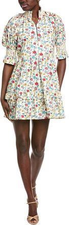 English Factory Smocked Puff Sleeves Mini Dress