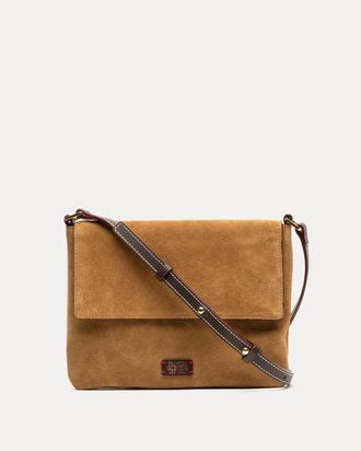 Frances Valentine Maggie Crossbody Suede Leather In Brown