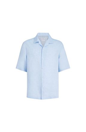 Brunello Cucinelli Short sleeve shirt in Azure at Nordstrom, Size Xxx-Large Eu