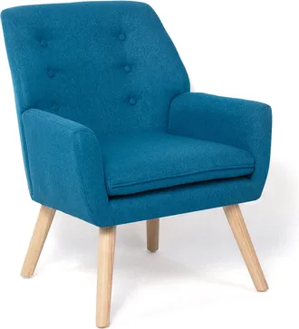 IDMarket Poltrona Scandinava In Tessuto Blu Anatra Nat