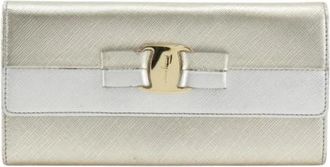 Ferragamo Pre-owned Vara Long wallet (bi-fold) - Dames - Vintage Accessoires - Grijs - ONE Size - Leer - Vintage