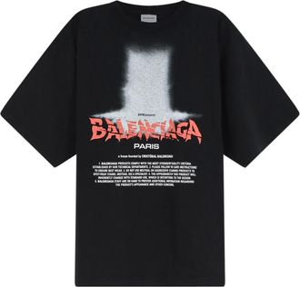 Balenciaga Tops, Dames, Zwart, XS, Katoen, The Door Oversized T-shirt