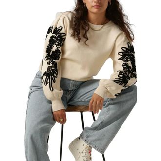 Object Object - Joana Knit Pullover - Dames - Truien - Beige - Maat: S Nylon