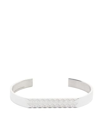 Le Gramme pyramid-guilloche bracelet - unisex - Sterling Silver - M