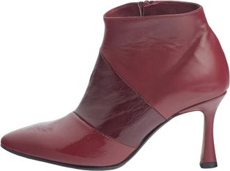 L'Arianna Su&egrave;de Enkellaars in 3 kleuren - Dames - Laarzen met Hak - Rood - 39 1/2 EU - Su&egrave;de - Schoenen
