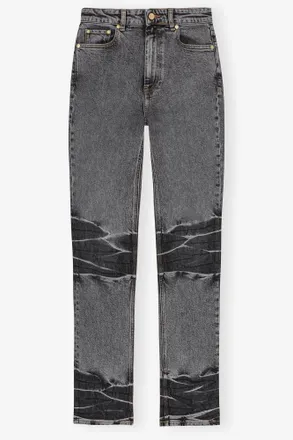 Ganni Black Washed Carri Jeans - Size 24 Organic Cotton