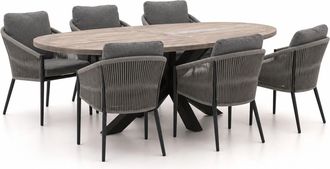 Bellagio la vita attrattiva Bellagio Mineo/ROUGH-Y Ellips 240cm dining tuinset 7-delig
