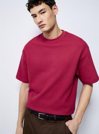 Le 31 Mens Thick textured jersey T-shirt Oversized fit