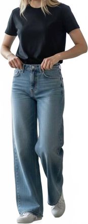 ASKK NY Pistachio High Rise Slim Wide-Leg Jeans In Bleachout