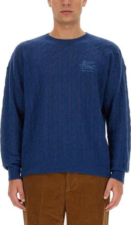 Etro Blue Crew Neck Sweaters