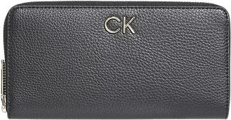 Calvin Klein Re-Lock Slim Ritssluiting Portemonnee - Dames - Portefeuilles - Zwart - ONE Size - Polyester - Accessoires