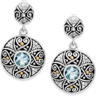Samuel B. Sterling Silver & 18K Gold Semiprecious Stone Round Drop Earrings in Blue at Nordstrom Rack