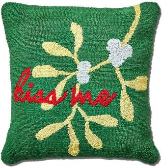 Tag Kiss Me Mistletoe Throw Pillow Dark Green Christmas Decor at Nordstrom, Size Medium