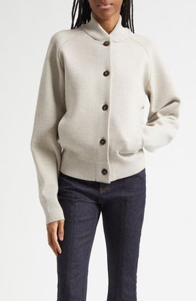 Jacquemus Le Lavande Bomber Cardigan in Greige at Nordstrom, Size 10 Us