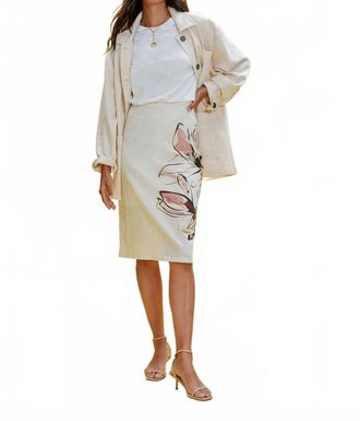 Sanctuary Womens Spring Flower Pencil Skirt In Cream