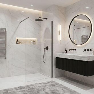 Rea Pared De La Ducha Rea Flexi Transparent Titanium 90