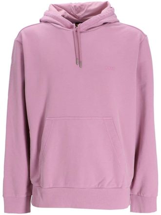BOSS logo-print hoodie - men - Cotton - L - Purple