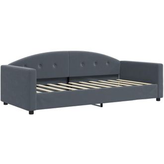 vidaXL Sof&aacute; Cama Terciopelo Gris Oscuro 90x190 Cm Vidaxl