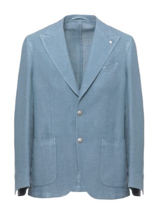 Lubiam Light Blue Peak Lapel Blazer