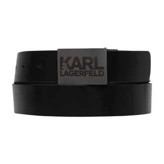 Karl Lagerfeld Leren Riem - Heren - Accessoires - Zwart - Maat: 85 CM Leer