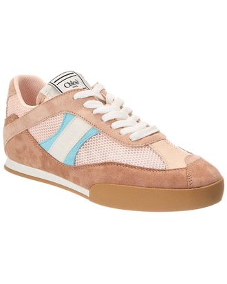 Chlo&eacute; Kick Suede-Trim Sneaker