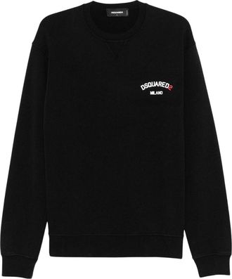Dsquared2 Mens Small Milano Logo Cool Fit Black Sweatshirt Cotton - Size X-Large