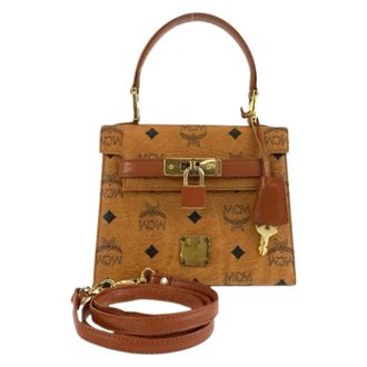 MCM Pre-owned Visetos PVC 2way Bag - Dames - Pre-owned - Bruin - Maat: ONE Size Synthetisch