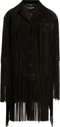 Dolce & Gabbana Split leren jas - Dames - Leren en Su&egrave;de Jassen - Zwart - S - Leer - Jassen