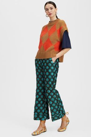 La DoubleJ Hendrix Pants Jacquard Winter Sun Emerald at Nordstrom, Size Xx-Small