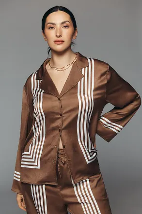 Glamorous Plus Satin Buttondown Shirt