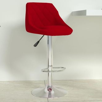 vidaXL Vidaxl - Taburete De Cocina De Terciopelo Color Vino Tinto