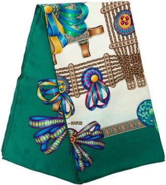 Herm&egrave;s Pre-owned Les Rubans du Cheval Zijden Sjaal - Dames - Vintage Accessoires - Veelkleurig - ONE Size - Vintage