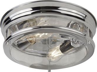 Searchlight Searchlight - Plafoniera Contemporanea Glasgow Acciaio Cromo Vetro Trasparente 1 Luce E27