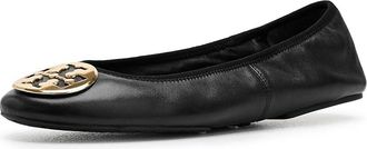 Tory Burch Reva Travel Ballet Womens Shoes Perfect Black/Gold : 8.5 M, Leather